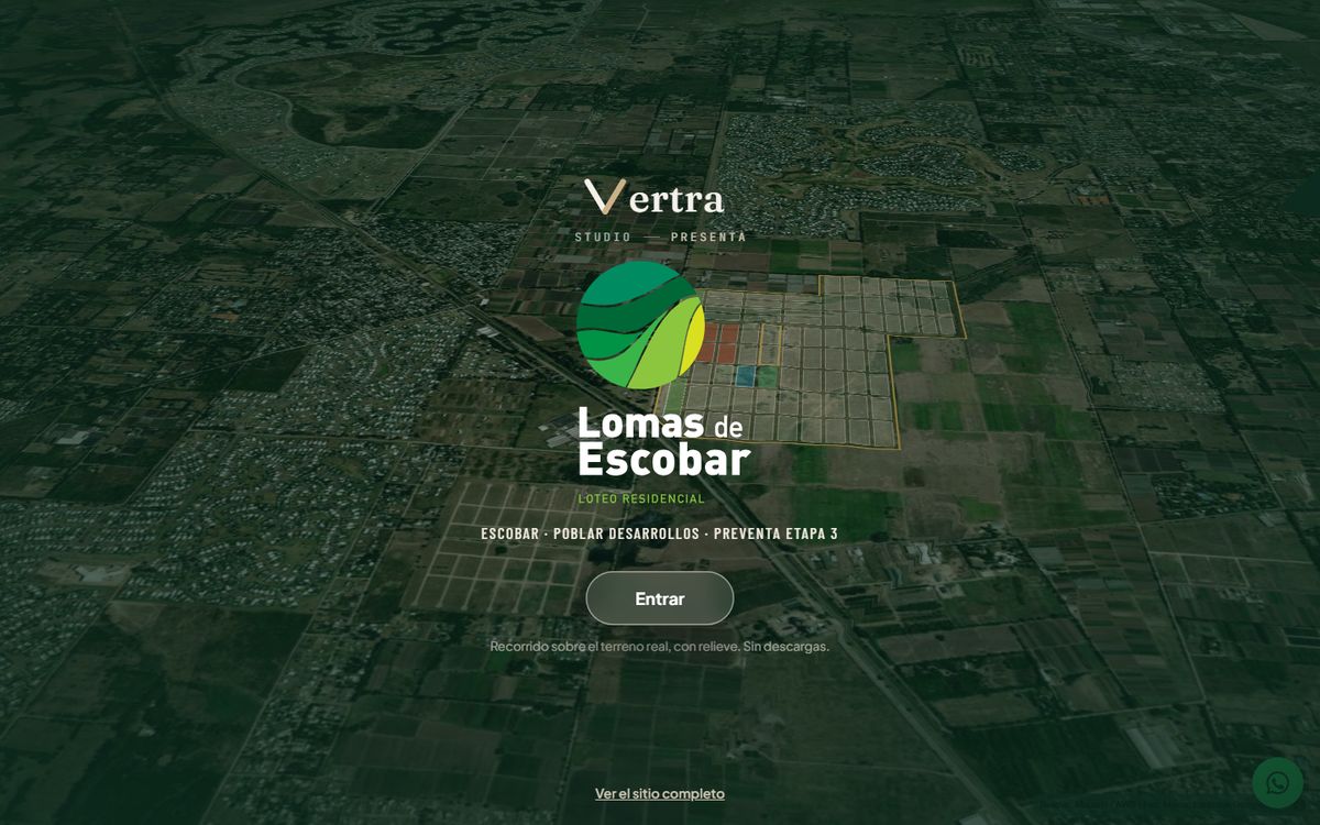Recorrido virtual de Lomas de Escobar sobre el terreno real