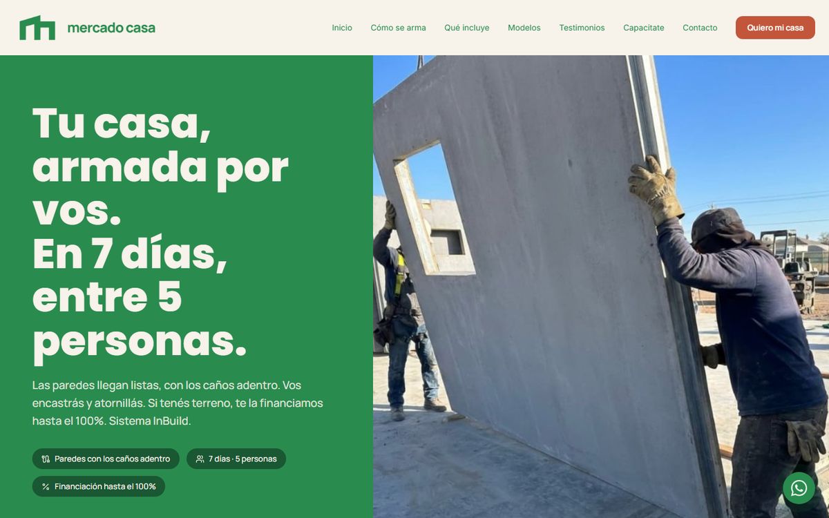 Sitio de Mercado Casa: tu primera casa propia